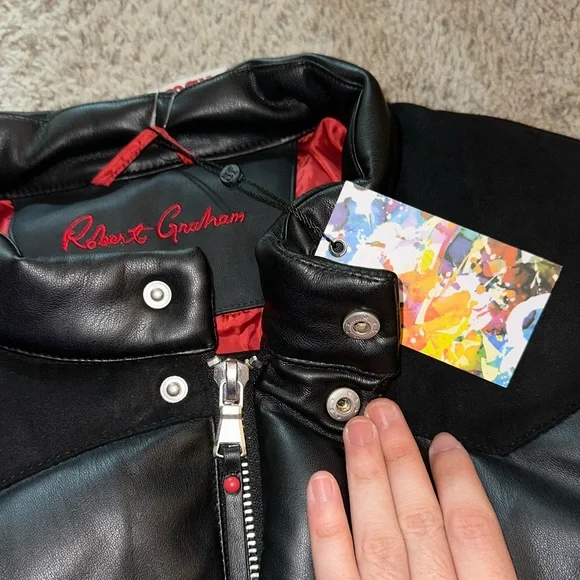 NWT Robert Graham Men’s Faux Leather Puffer Coat Jacket - Picture 7 of 15